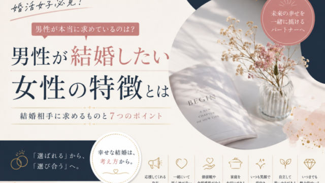男性が結婚したい女性の特徴と結婚相手に求める7つのポイント